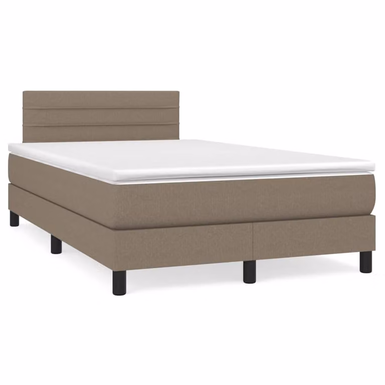 Letto a Molle con Materasso Ibrido e Illuminazione LED vidaXL in Tessuto con Porte USB, L/P/H: 120 x 200 x 88 cm