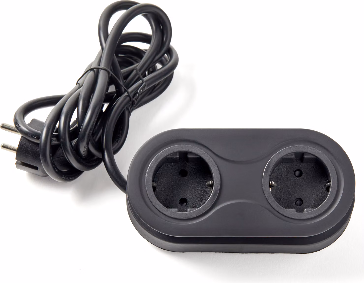 spina integrata a 2 pin. 2x220V, cavo 1,5m+spina, nero