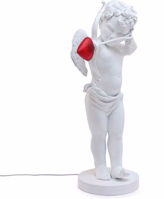 Seletti Cupido Lampada da terra bianca e rossa con LED e lampadina inclusa