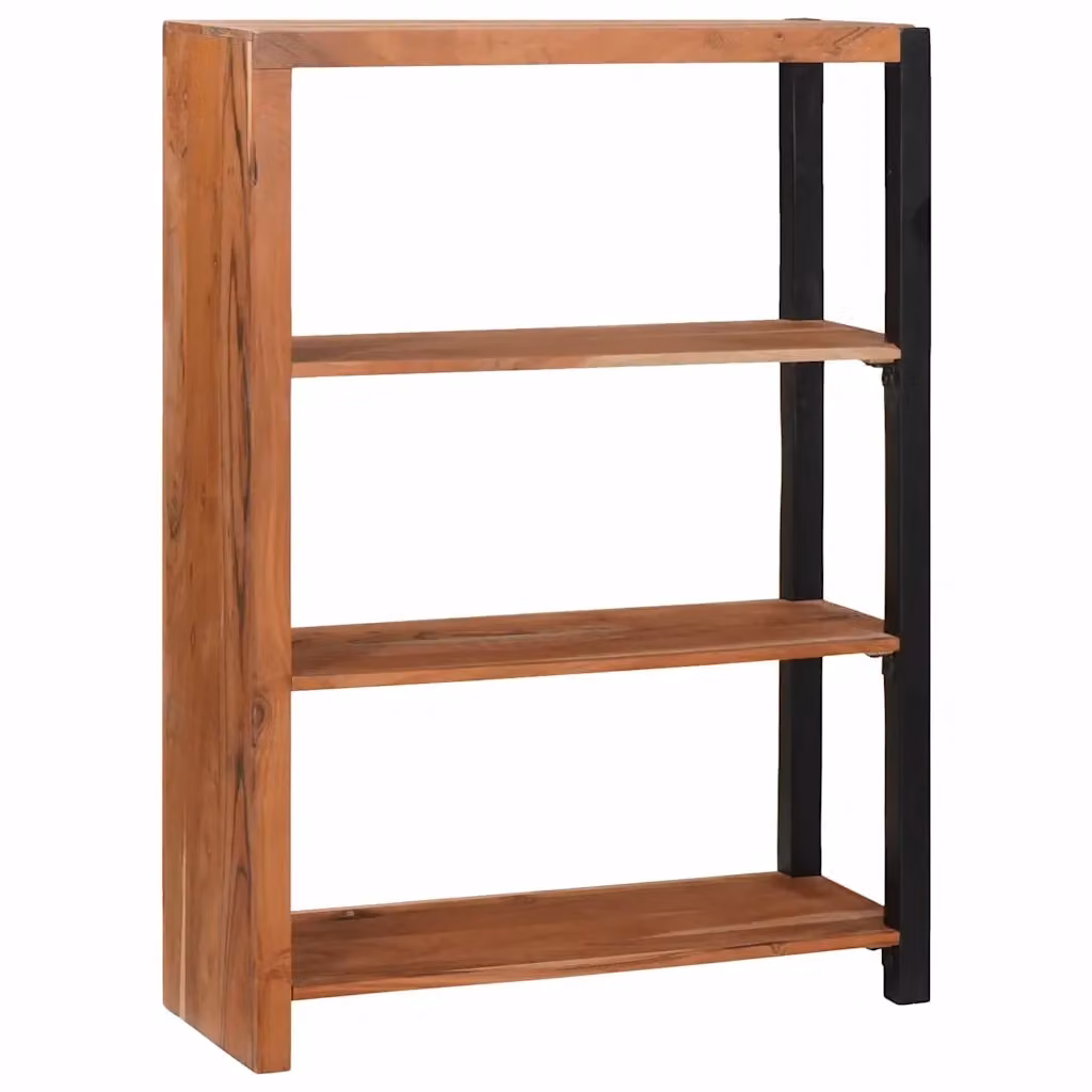 Libreria Scaffale Moderno vidaXL in Legno di Acacia e Metallo Marrone L 80 x P 30 x H 110 cm – 2