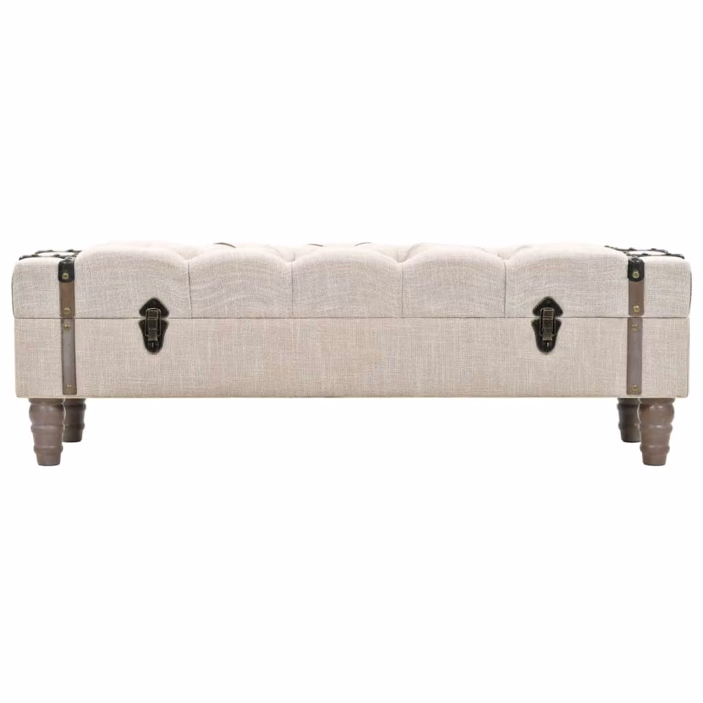 Cassapanca in Legno Massello e Acciaio 111x34x37 cm