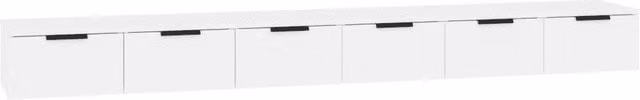 Armadietto a Muro | Mobili a Parete 2 pz Bianchi 102x30x20 cm in Legno Multistrato