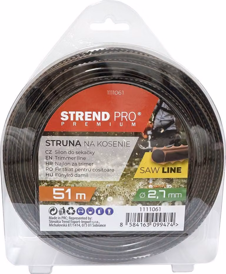 Filo nylon per taglio erba Strend Pro Premium SawLine 2,7 mm, L-51 m, dentellato