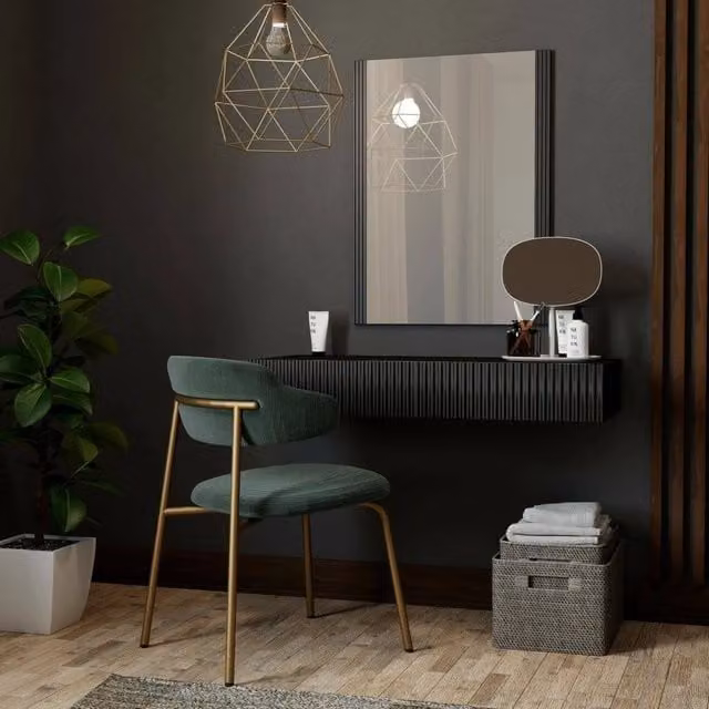 Premolo, Mobile da Ingresso Specchio Incluso, 80x42x97h cm Nero