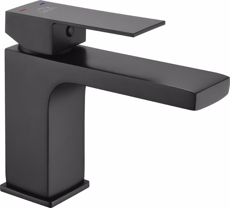 Miscelatore per lavabo a colonna Basso Vetroceramica Nero Laveo Kvadrato