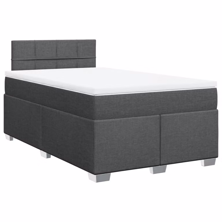 Giroletto a Molle con Materasso Grigio Scuro 120x190cm Tessuto