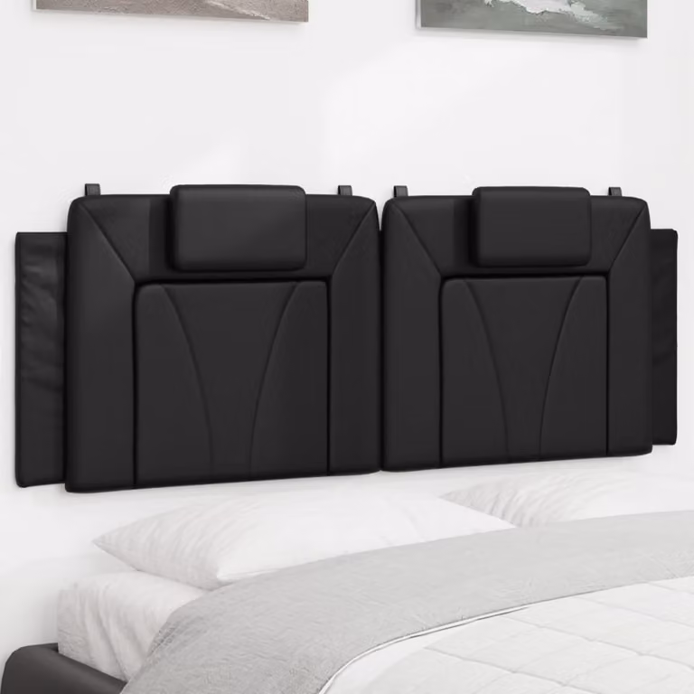 vidaXL Cuscino Testiera Viana Nero in Similpelle, Larghezza: 153 cm