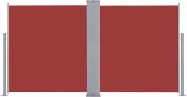 Tenda da sole laterale retrattile con schermo privacy per patio e giardino, in poliestere e acciaio, colore rosso e grigio, L: 600 cm, H: 170 cm – 1