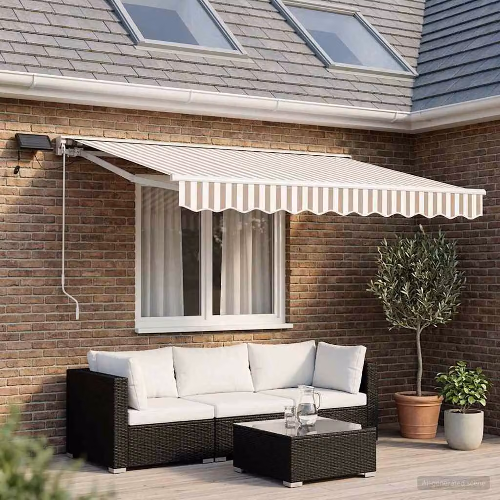vidaXL Cornice per Tenda Semi-Cassette con LED e Telecomando, L: 3 m, H: 2,5 m, in Alluminio e Poliestere