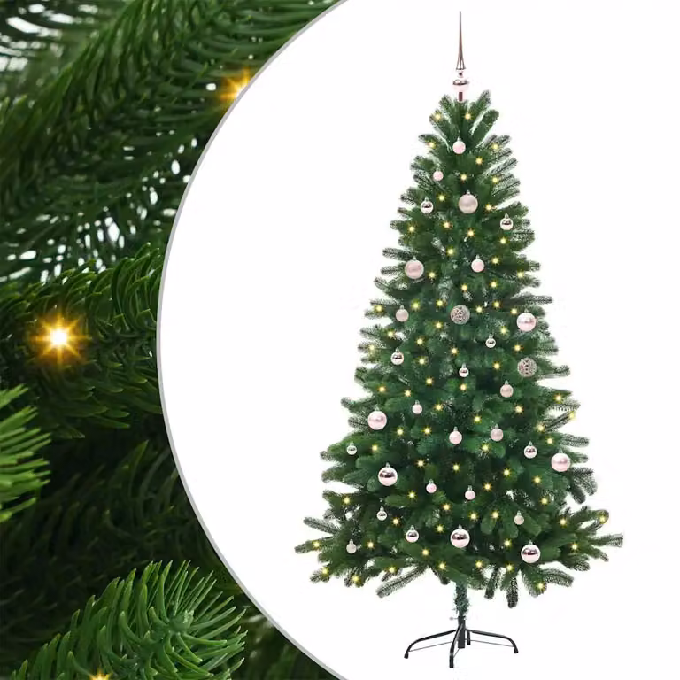 Albero di Natale con 150 LED a luce bianca calda vidaXL, Verde, Altezza: 150 cm