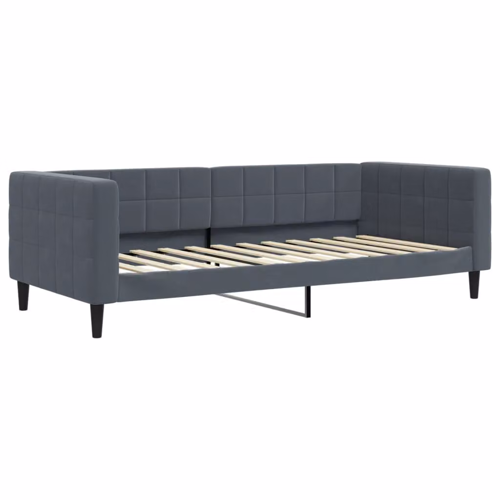 Letto da Giorno Grigio Scuro 100x200 cm in Velluto