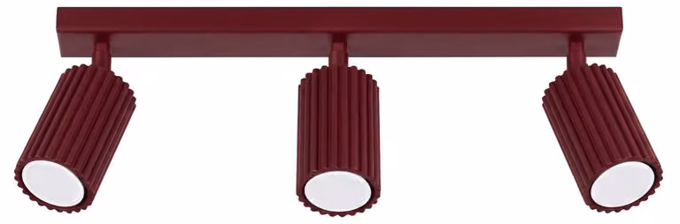 Plafoniera KARBON 3L bordeaux 3xGU10 10W alluminio 16.5x6.5x45cm Sollux Lighting