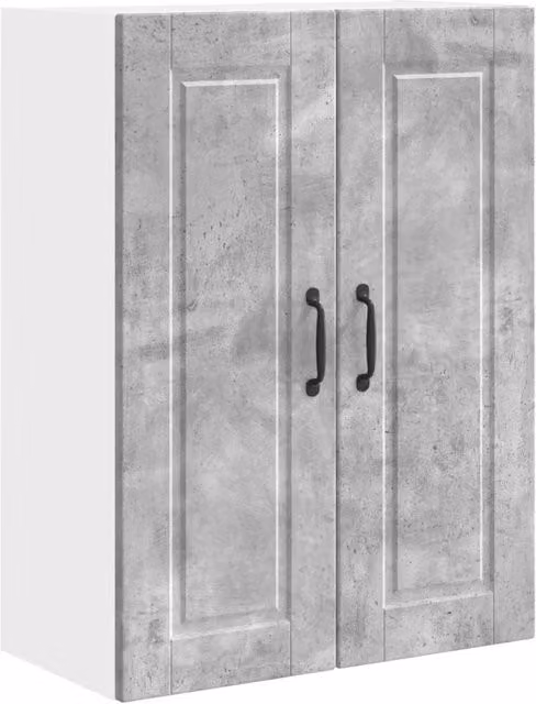 Armadio pensile da cucina moderno 60 x 31 x 80 cm pratico spazio di archiviazione stile contemporaneo in legno multistrato grigio cemento 02_0054391