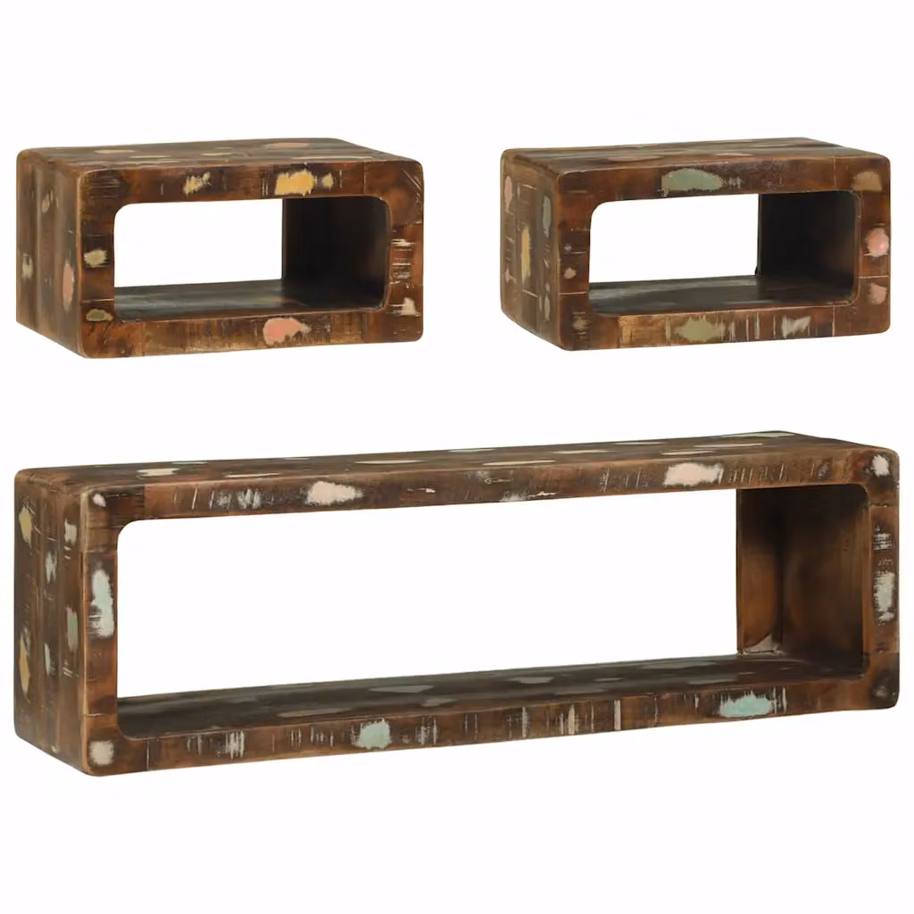 Set mobile TV moderno vidaXL in legno multicolore, 3 pezzi, L 100 cm x P 30 cm x H 32 cm