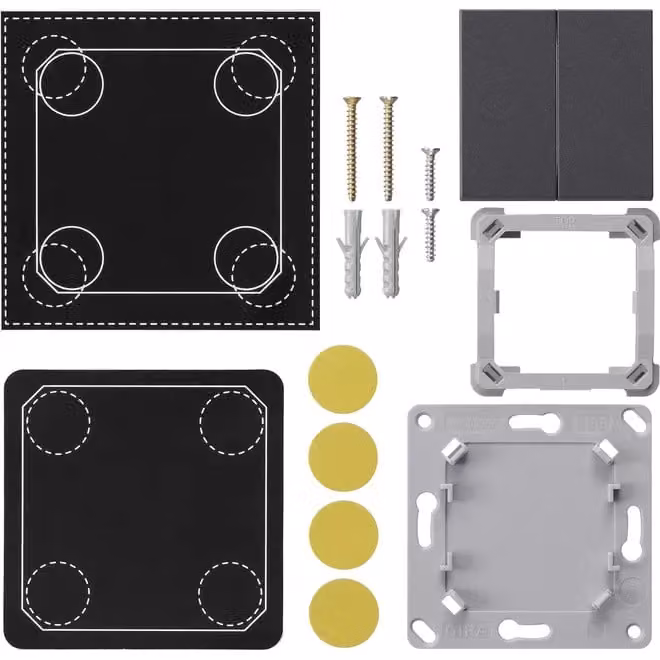 Kit di montaggio trasmettitore da parete wireless EnOcean 2f System 55 antracite 823228
