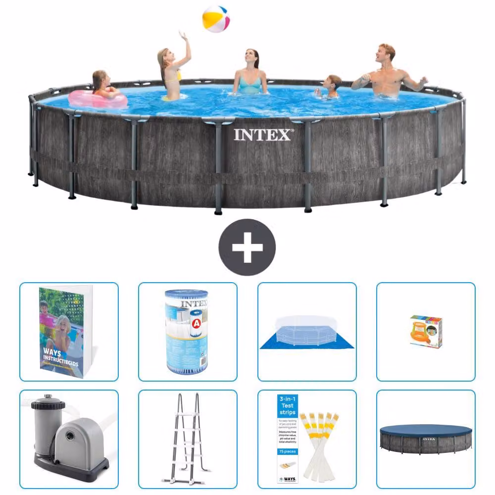 Struttura per piscina a forma di prisma - 549x122 cm - composta da 7 elementi - modello S541