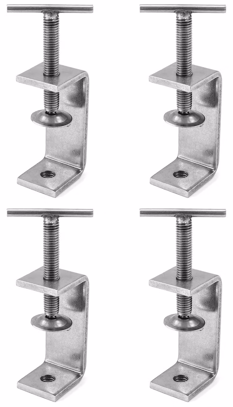 C-klem, confezione da 4 - Morsetti in acciaio inossidabile - Morsetti robusti - Per lavorazione del legno - Azionamento manuale - Apertura di 65 mm
