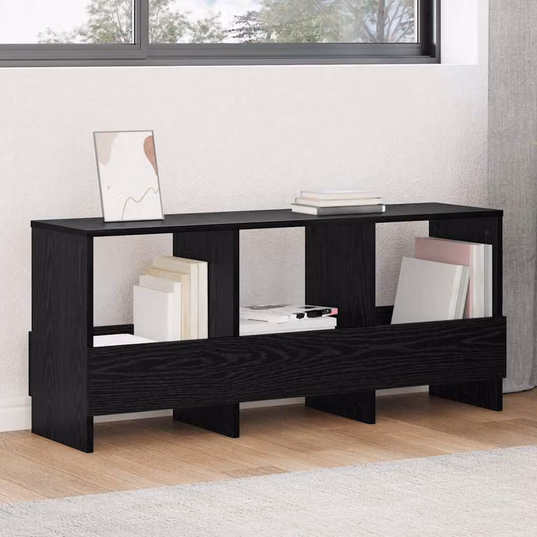 Scaffale per riviste vidaXL moderno in MDF colore nero L 102 cm x P 30 cm x H 45 cm