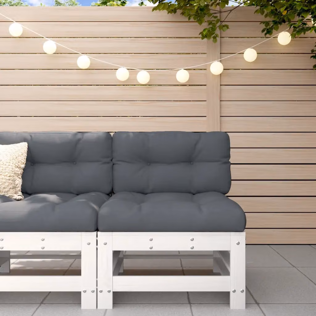 vidaXL Divano da giardino in legno massello di pino bianco stile rustico L: 120 cm, P: 60 cm, H: 57,5 cm