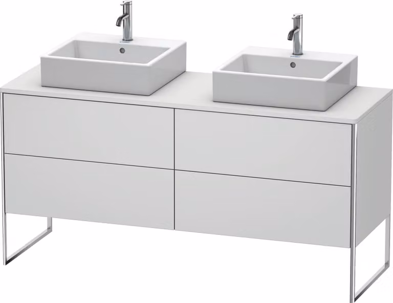 Duravit XSquare Meuble sous-vasque sur console au sol, pour deux vasques, 4 tiroirs, 1600x778x548mm, XS4927B3636, XS4927B3636