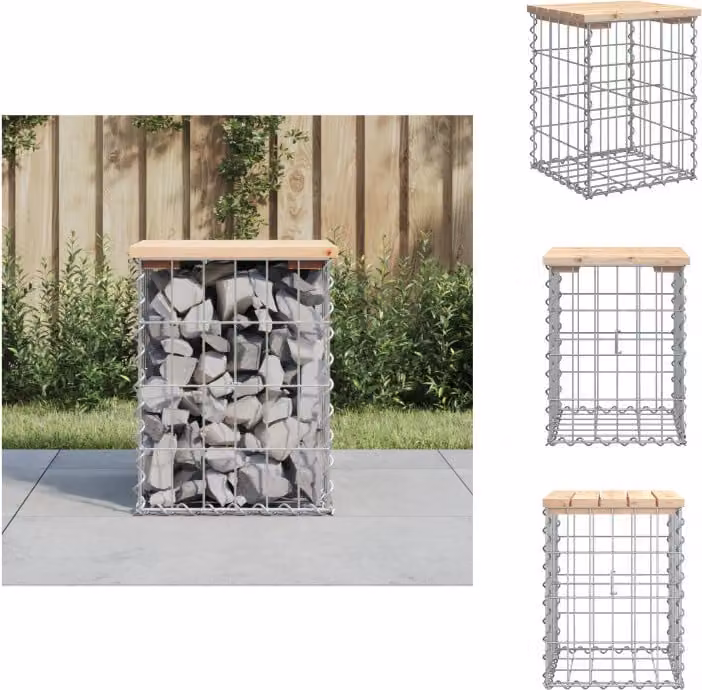 vidaXL Panchina da giardino Gabion 33x31x42 cm in legno di pino massiccio - Panchine da giardino