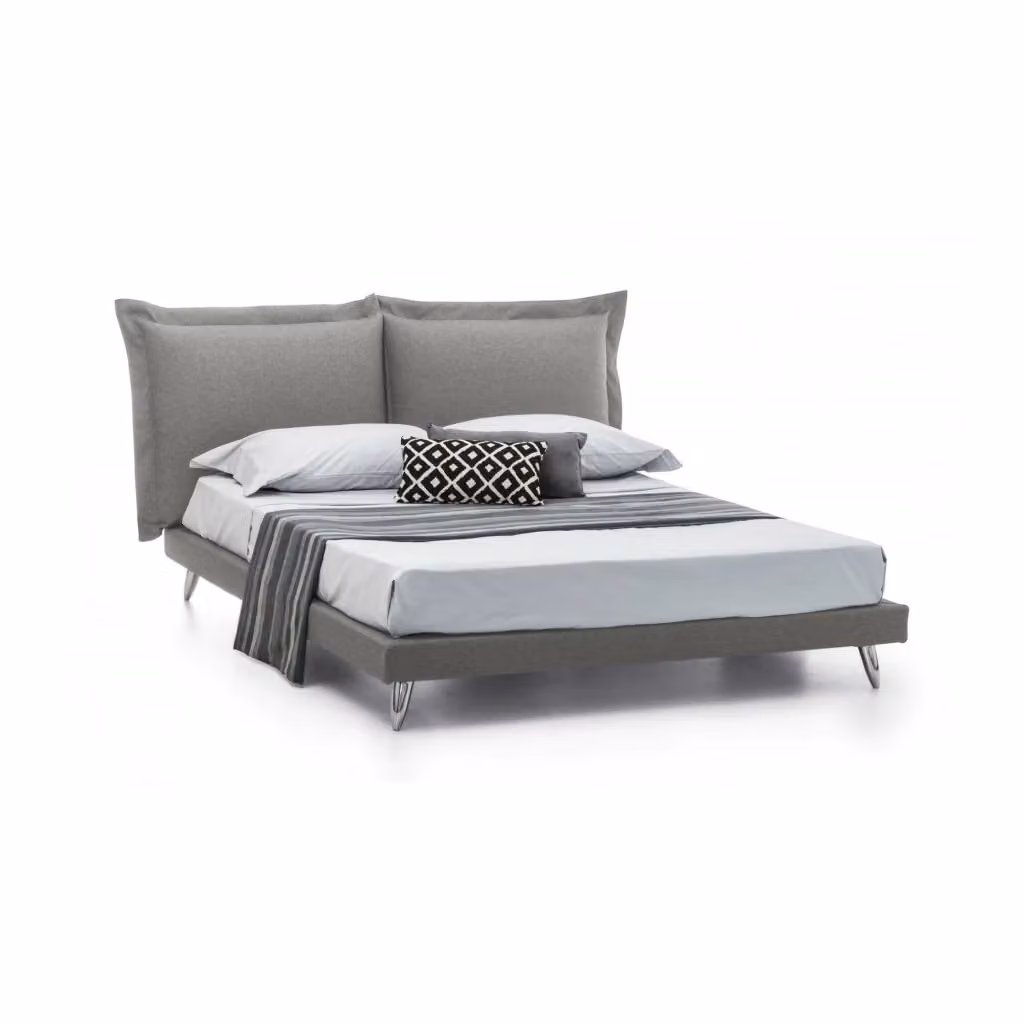 Letto matrimoniale Anatoly Talamo Italia in tessuto grigio, adatto per materasso 160x200 cm – 2