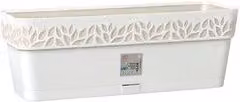 Cassetta per piante con riserva d'acqua Stefanplast Opera Cloe in plastica, Bianco, L: 50 cm, P: 18 cm, H: 17 cm