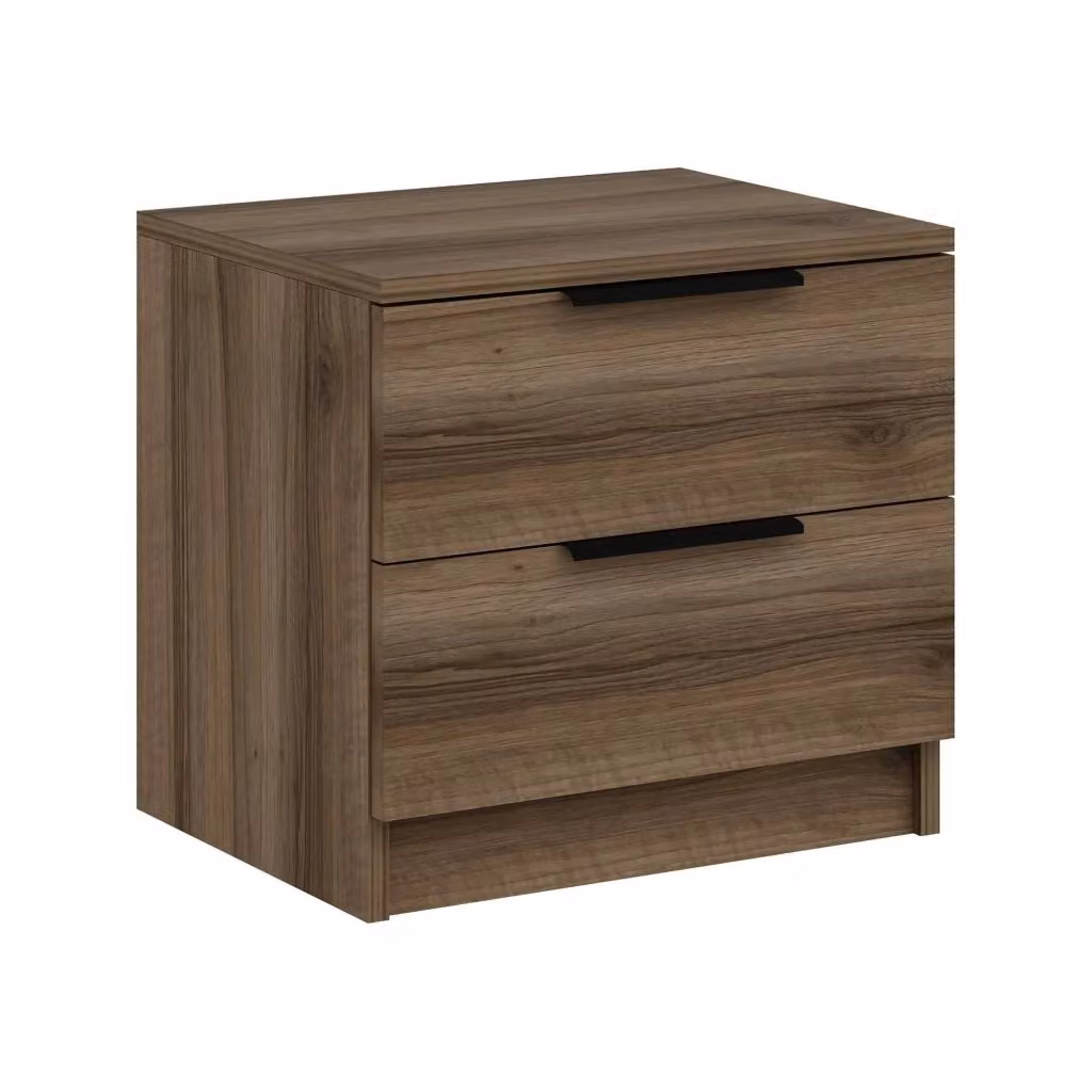 Comodino DMORA moderno con 2 cassetti in legno marrone – 2