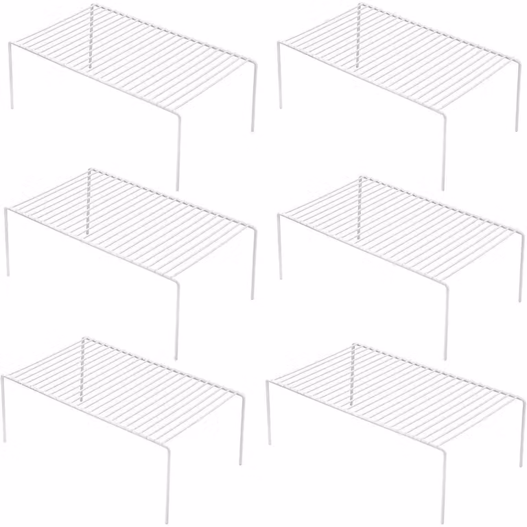 Organizzatore per armadi, scaffale in filo, bianco, confezione da 6 pezzi