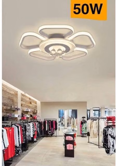 Plafoniera LED Trade Shop Traesio a forma di fiore con pendenti, luce moderna da 50W, colore bianco caldo