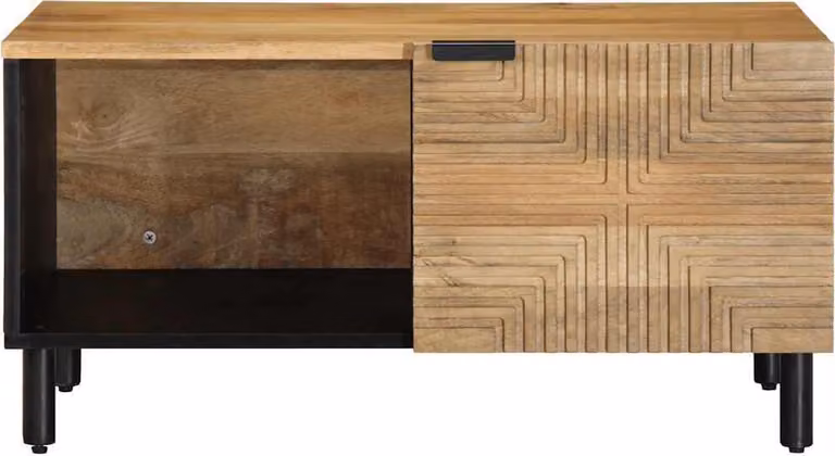 Tavolino da Salotto Marrone 80x50x40 cm Legno Massello di Mango