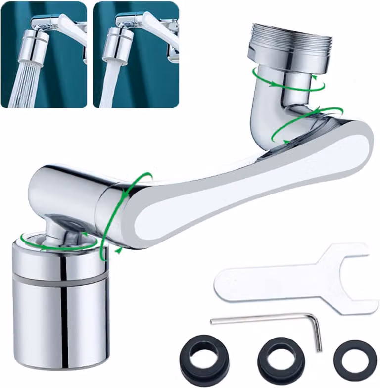 Prolunga per rubinetto - 1 pezzo - Accessorio multifunzione - Rotazione di 1440 gradi - 2 modalità di flusso dell'acqua regolabili