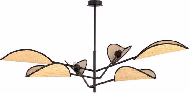 Lampadario Emibig VENE 6 6xE14 nero rattan dimmerabile