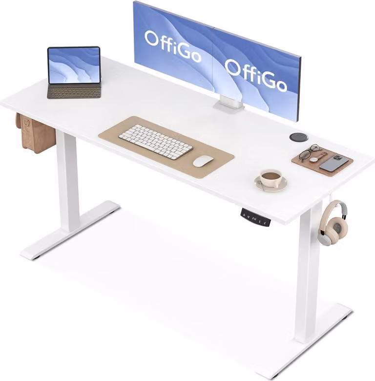 OffiGo Scrivania elettrica regolabile in altezza 140 cm Nero
