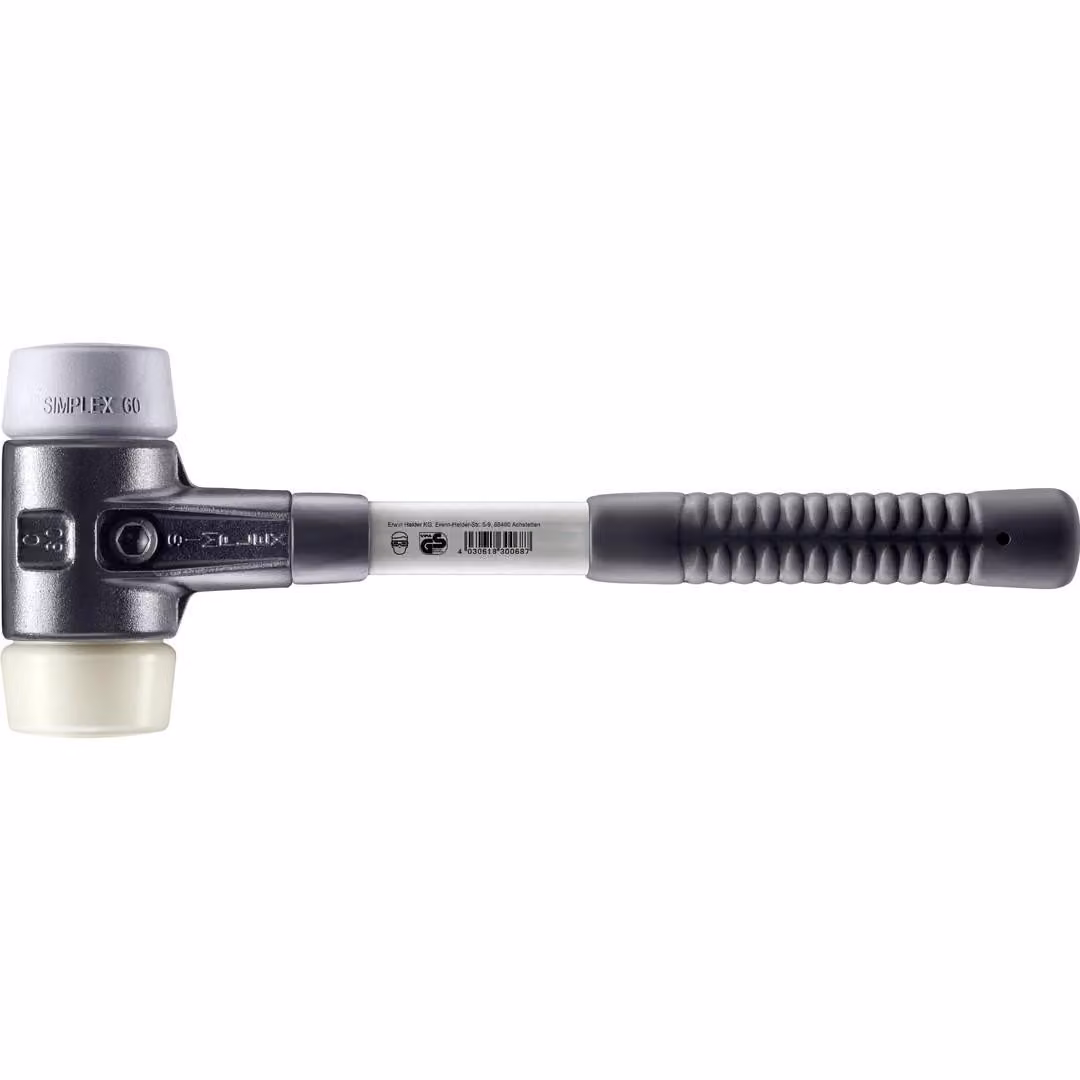 Mazza SIMPLEX soft-face con alloggiamento in TE rinforzato e impugnatura in fibra di vetro, Ø 60, TPE-mid / nylon