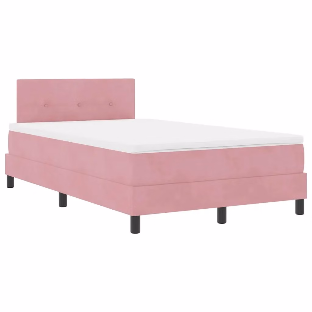 Letto a molle con strisce LED rosa in velluto vidaXL L/P: 120 x 200 cm – 2