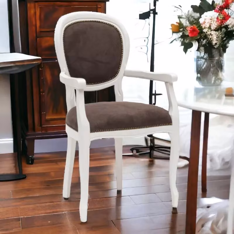 Capotavola shabby chic in legno e microfibra imbottita Mobili 2G marrone L/P/H: 50 x 47 x 100 cm – 2