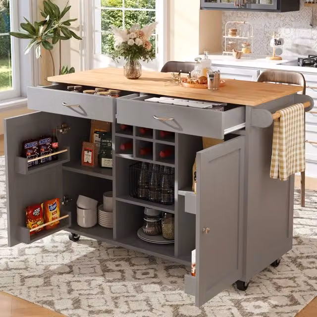 Tavolo da Pranzo Multifunzionale con Vano Contenitore ¨C MINIMAL ¨C Effetto Legno Grigio 102x45x92cm