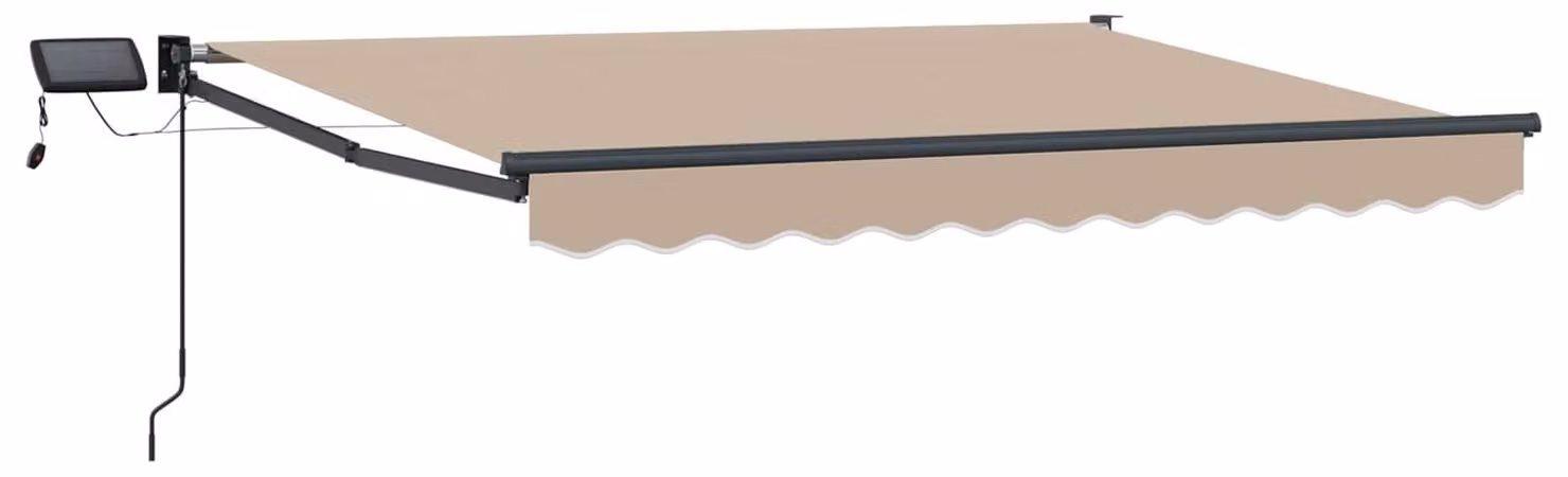 Tenda retrattile manuale con LED Beige e Antracite 3,5 x 2,5 m