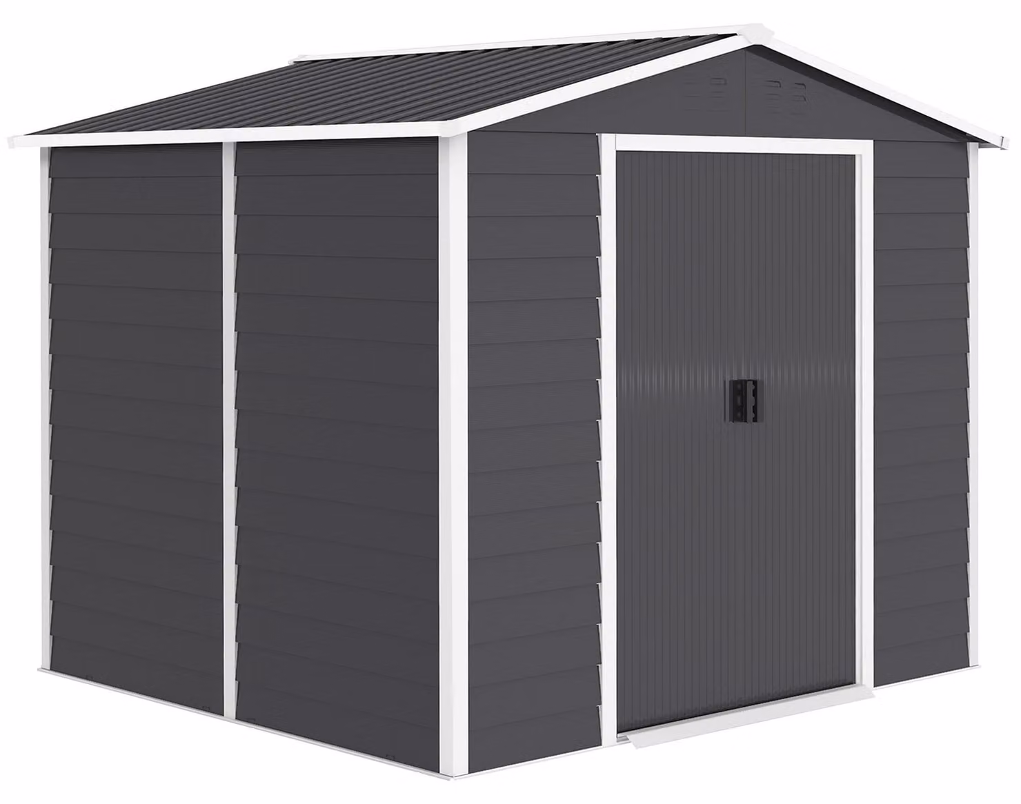 Capannoni da giardino in metallo – Capannoni di stoccaggio resistenti alle intemperie | Colore: Grigio, Bianco | Dimensioni: 206x240x198 cm