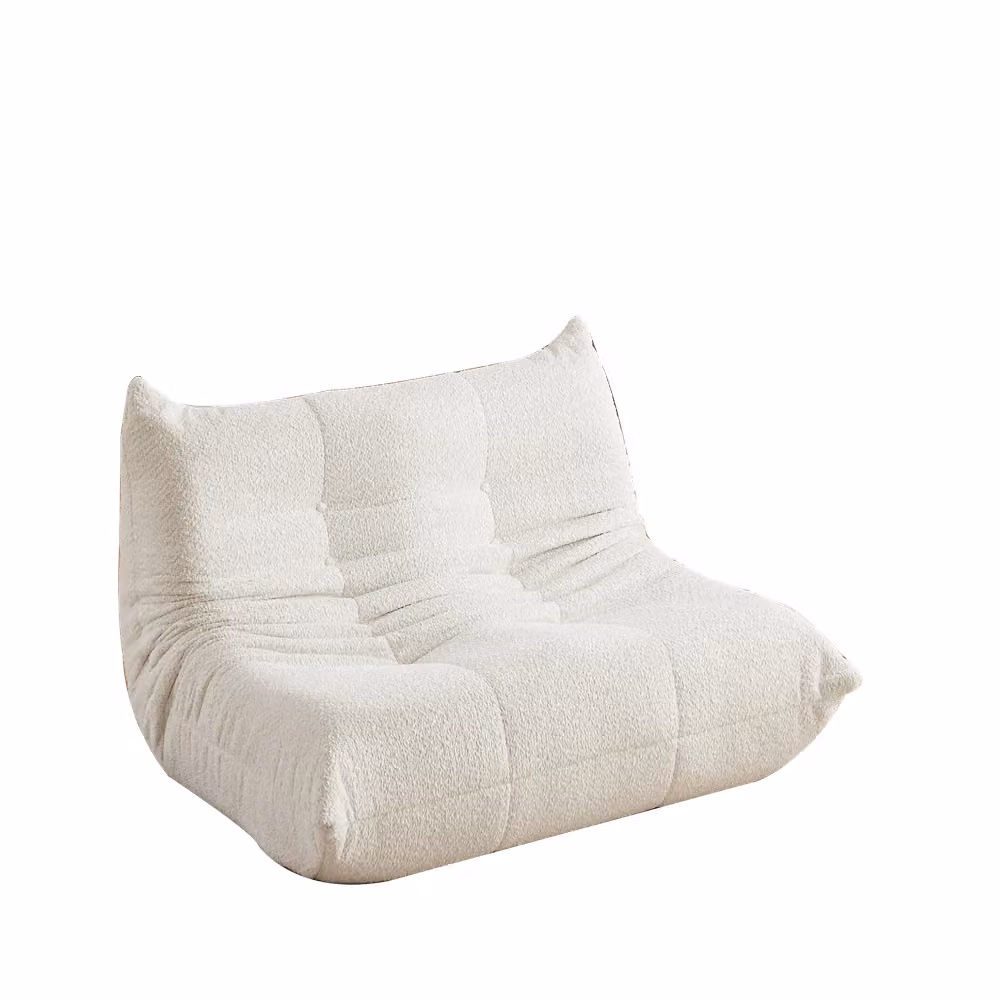 Divano a pavimento Minimal senza braccioli in tessuto chenille beige – 2