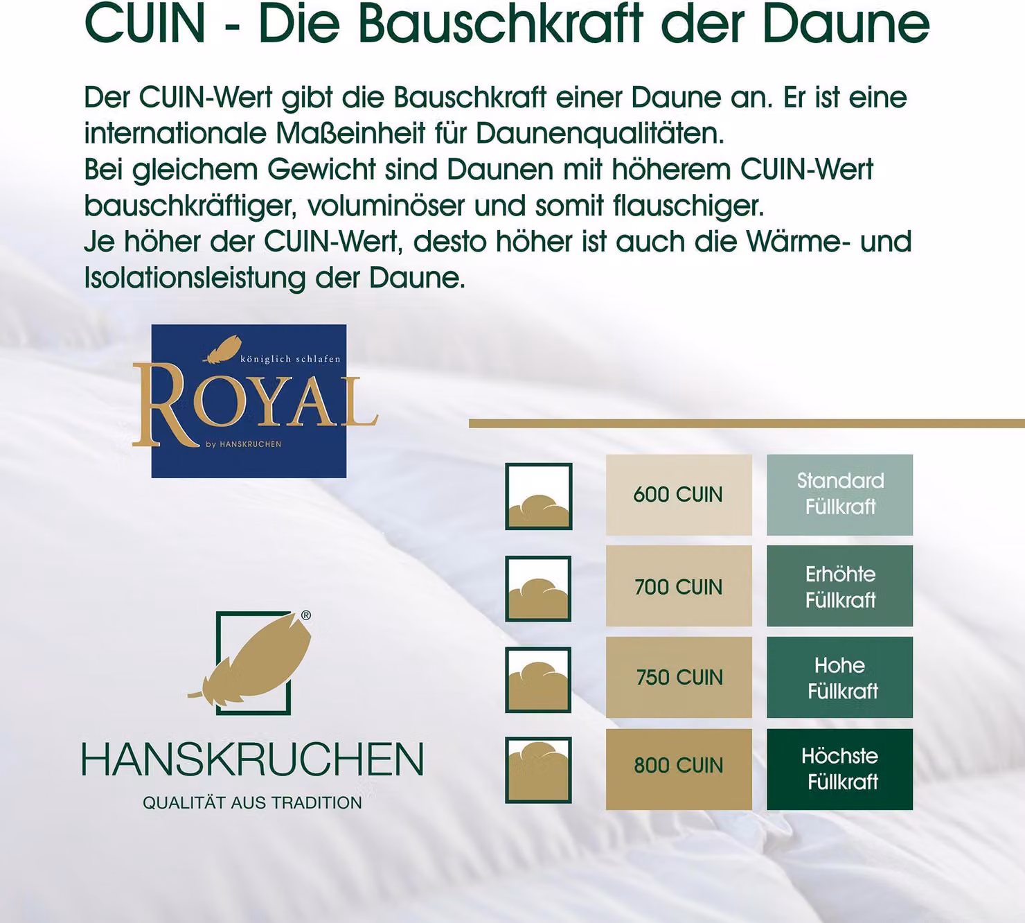 HANSKRUCHEN Royal piumino in piuma 240x200 cm leggero 100% piumino d'oca lavabile per allergici traspirante bianco