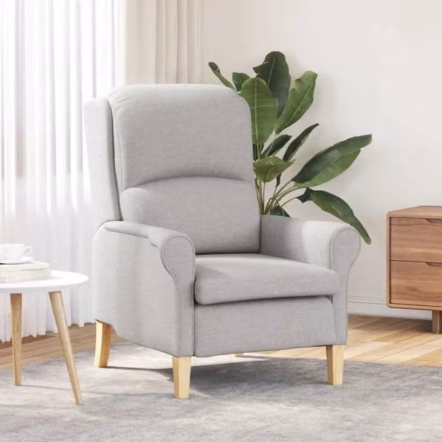 Poltrona-Divano Sedia-Poltroncina Grigio nuvola Tessuto 947228