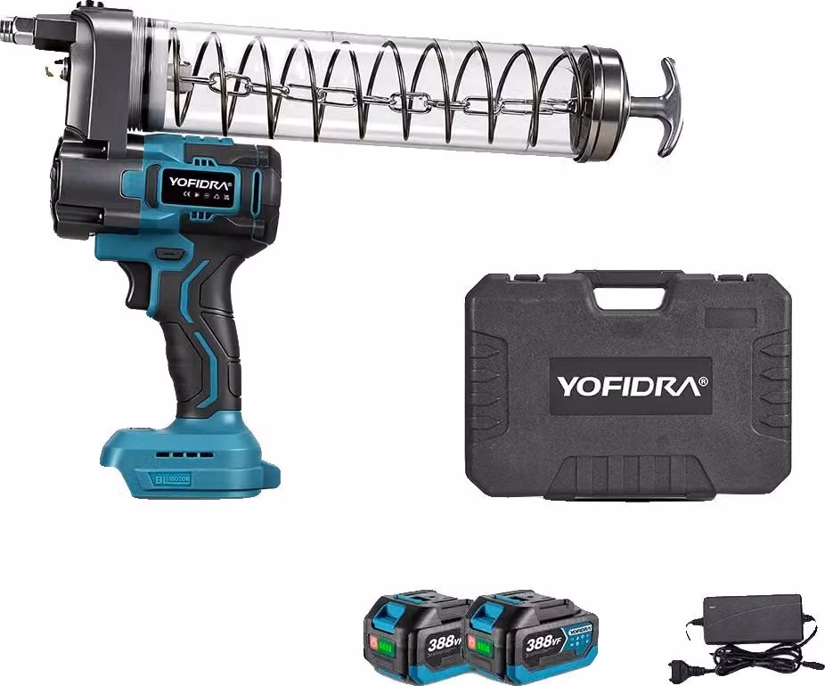 Ingrassatore elettrico, alta pressione, motore brushless, set di 2 batterie