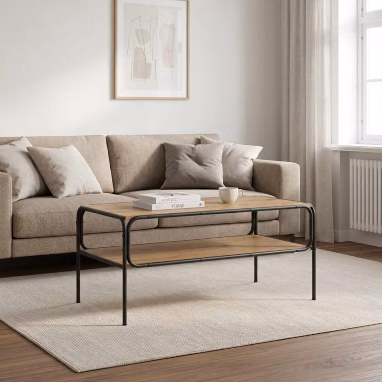 vidaXL Tavolo laterale Rovere Artigianale 100 x 50 x 46 cm