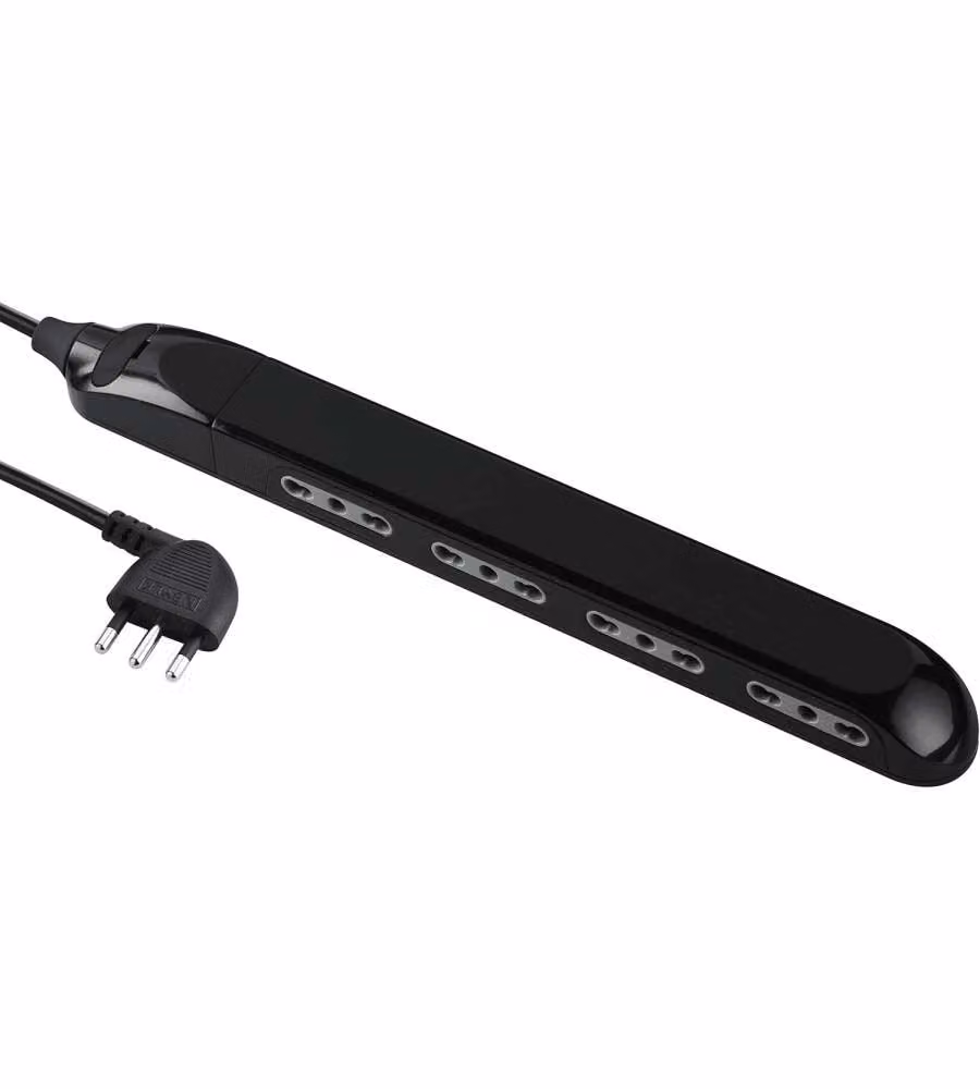 Electraline Multipresa Super Slim 4 Posti Bivalenti 10/16A Nera 1,5m