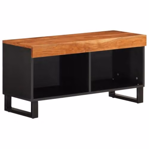 Helloshop26 Mobile TV industriale Charme Acacia Massiccio 85 x 33 x 43 cm, spazioso arredamento contemporaneo in legno, marrone 02_0047147