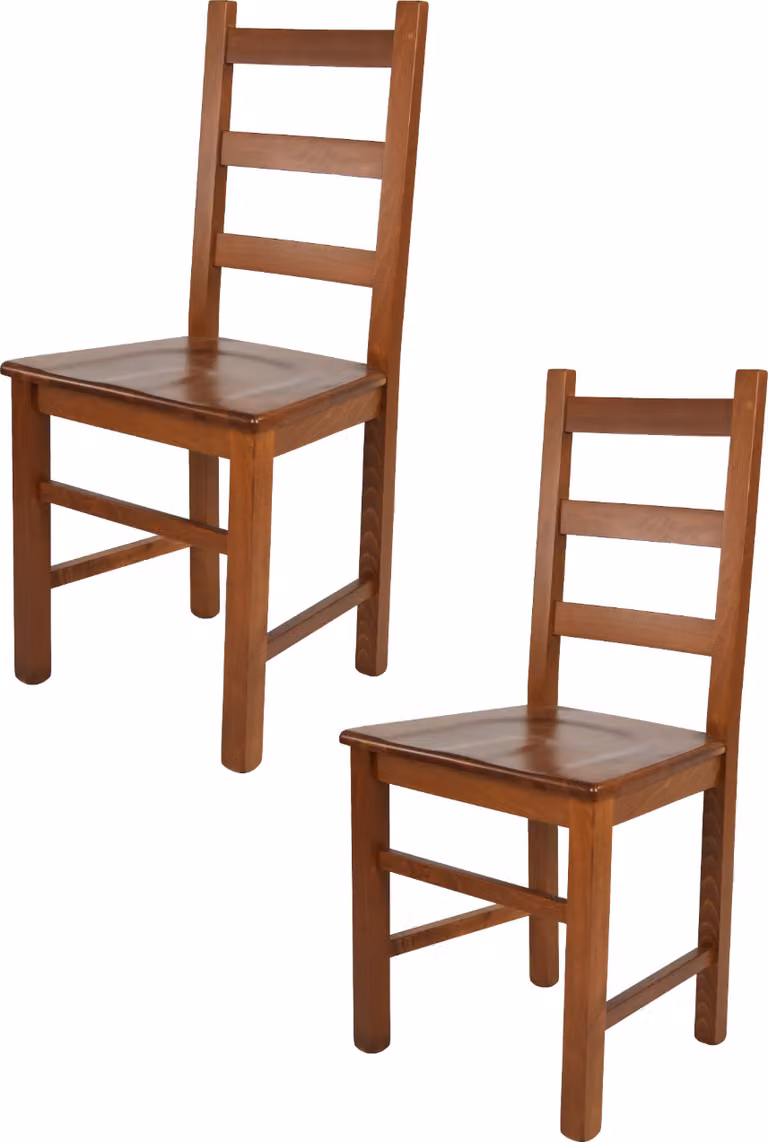 t m c s Tommychairs - Set di 2 sedie RUSTICA per cucina e sala da pranzo, struttura robusta in legno di faggio, laccata nel colore noce chiaro e seduta in legno