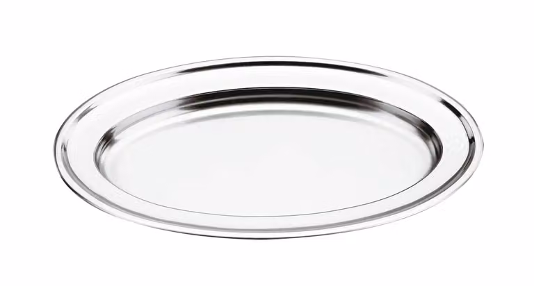 Vassoio Ovale Con Bordo Cm 41 Linea 663 AK Inox