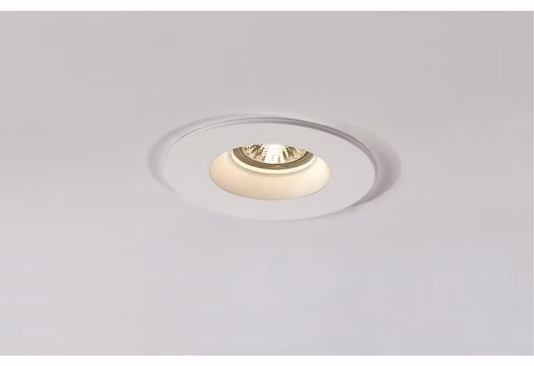 PLASTRA downlight, GU10, rotondo, intonaco bianco